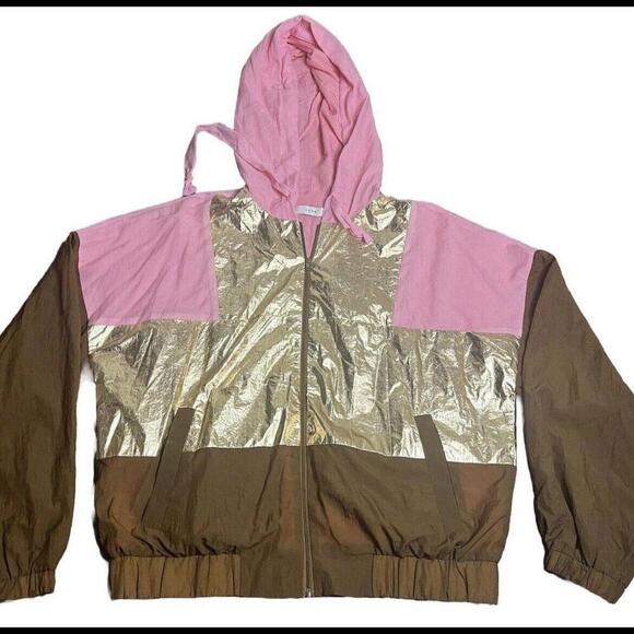 Vintage 90s Remake Metallic Color-block Windbreaker Jacket Size Small - Picture 1 of 7